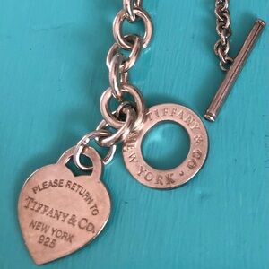 Tiffany & Co. 925 Silver Heart Toggle Bracelet